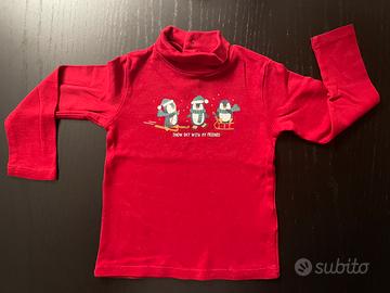 Maglia Natale bimbo/bimba tema pinguini