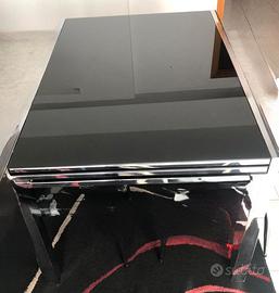 Tavolo da pranzo allungabile in vetro temperato e