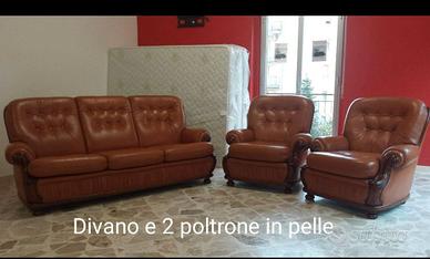 Salotto senza letto in vera pelle