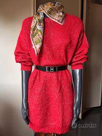 Maglione girocollo rosso oversize
