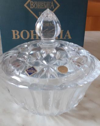 Cristallo di Bohemia porta caramelle con coperchio