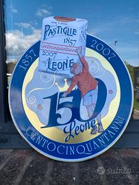 Targa tabella insegna vintage Leone pubblicitaria