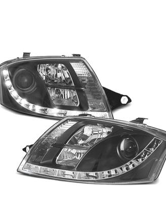 FARI AUDI TT 98-05 LUCE DIURNA LED REALE FONDO NER