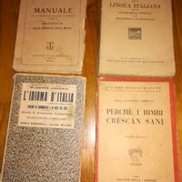 4 vecchi libri manuali salute grammatica lingua