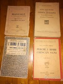 4 vecchi libri manuali salute grammatica lingua