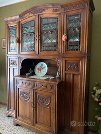 Credenza Liberty Art Nouveau in Noce Massello