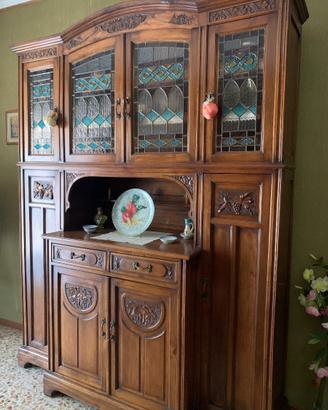 Credenza Liberty Art Nouveau in Noce Massello
