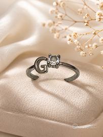 Anello in Argento 925 con Swarovski e Iniziale G