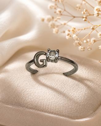Anello in Argento 925 con Swarovski e Iniziale G