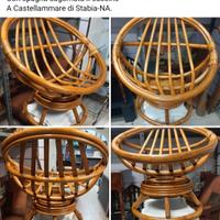 sedia girevole rattan, integra come nuova 