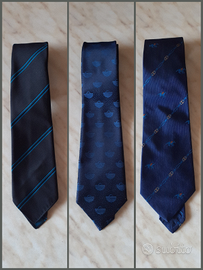 3 Cravatte colore blu trame varie anni 70