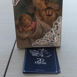 portafoto in argento con angeli 