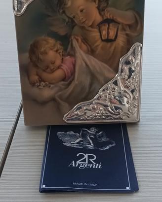 portafoto in argento con angeli 