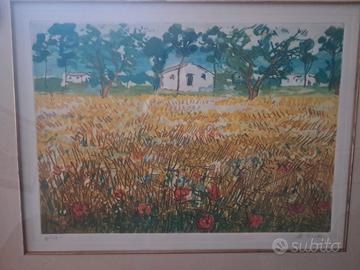 quadro Michele Cascella litografia paesaggio