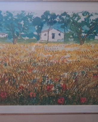 quadro Michele Cascella litografia paesaggio