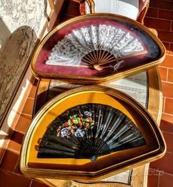 ventagli d'epoca incorniciati 