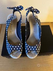 Sandali espadrillas con zeppa da donna