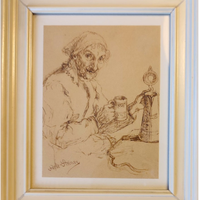Quadri - Figure di vecchi - due disegni in pendant