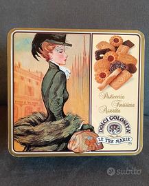 Scatola di Latta metallica Tre Marie vintage 23 cm