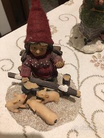 Statuetta contadina ceramica