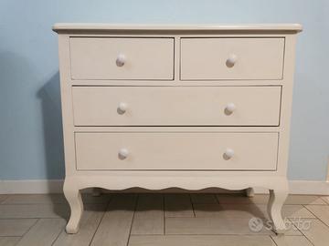 Comò cassettiera bianca stile prov