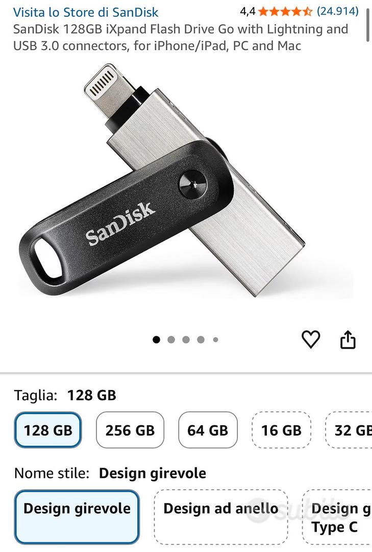 Usb SanDisk iXpand Go 128GB Lightning/USB 3.0