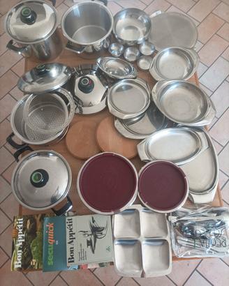 Batteria AMC n.4 pentole con coperchi+accessori