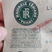 VECCHIA BUSTA PUBBLICITARIA RAFFAELE FABIANO TRANI