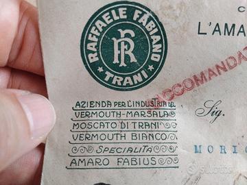 VECCHIA BUSTA PUBBLICITARIA RAFFAELE FABIANO TRANI
