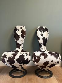 Coppia S-Chair Cappellini by Dixon in cavallino