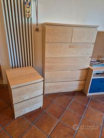 Cassettiera Malm Ikea con comodino