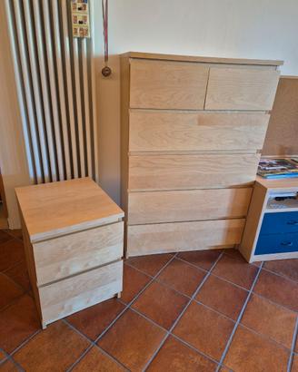Cassettiera Malm Ikea con comodino
