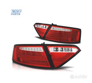 FANALI PER AUDI A5 07-11 LIGHT BAR ROSSO CROMATO