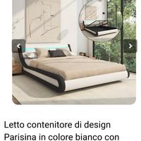 Letto contenitore Parisina bianco e nero