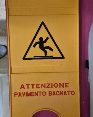 Cartello Avvertimento Anti-Scivolo, in Italiano
