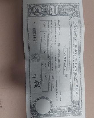 certificato banco prova 