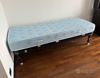 2 Reti letto singolo con doghe in legno+materassi