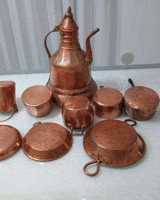set pentole in rame 