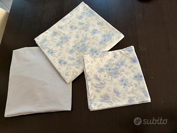 Set lenzuola letto singolo toni bianco azzurro