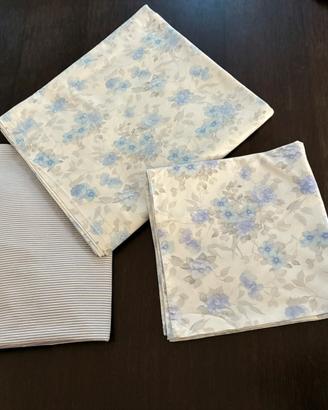 Set lenzuola letto singolo toni bianco azzurro