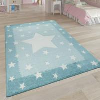 Tappeto bambini, Stelle bianco e celeste 140x200cm