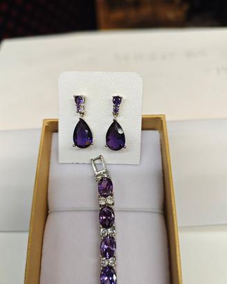 parure in acciaio bracciale e orecchini 