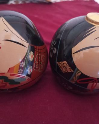 Bambole Kokeshi Giapponesi - Lacca di Yamaguchi