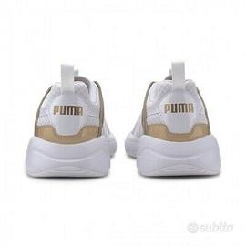 PUMA NUAGE RUN CAGE METALLIC sneakers bianche oro