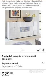 Madia mobile TV contenitore credenza bianco bianca