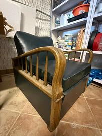 Poltrona letto vintage in legno – stile Art Déco