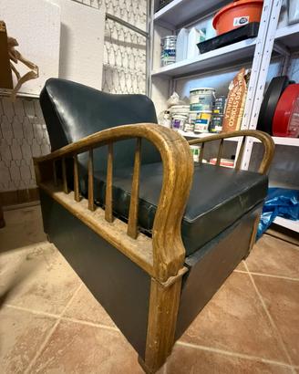 Poltrona letto vintage in legno – stile Art Déco