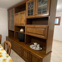 Mobile sala soggiorno tavolo sedie legno massello