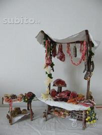 Minuteria in cera per presepe banco da macellaio