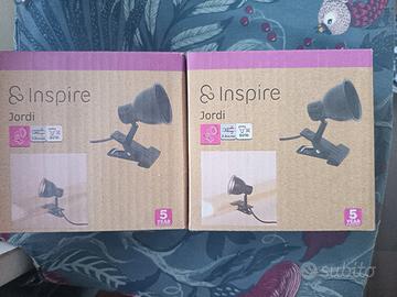 n 2 faretti a clip neri Inspire con scatola